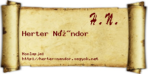 Herter Nándor névjegykártya